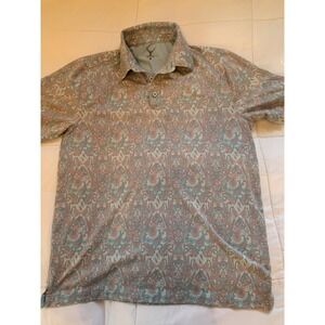 Nicoby Men's Performance Polo‎ Shirt Sz. Medium  Premium Paisley